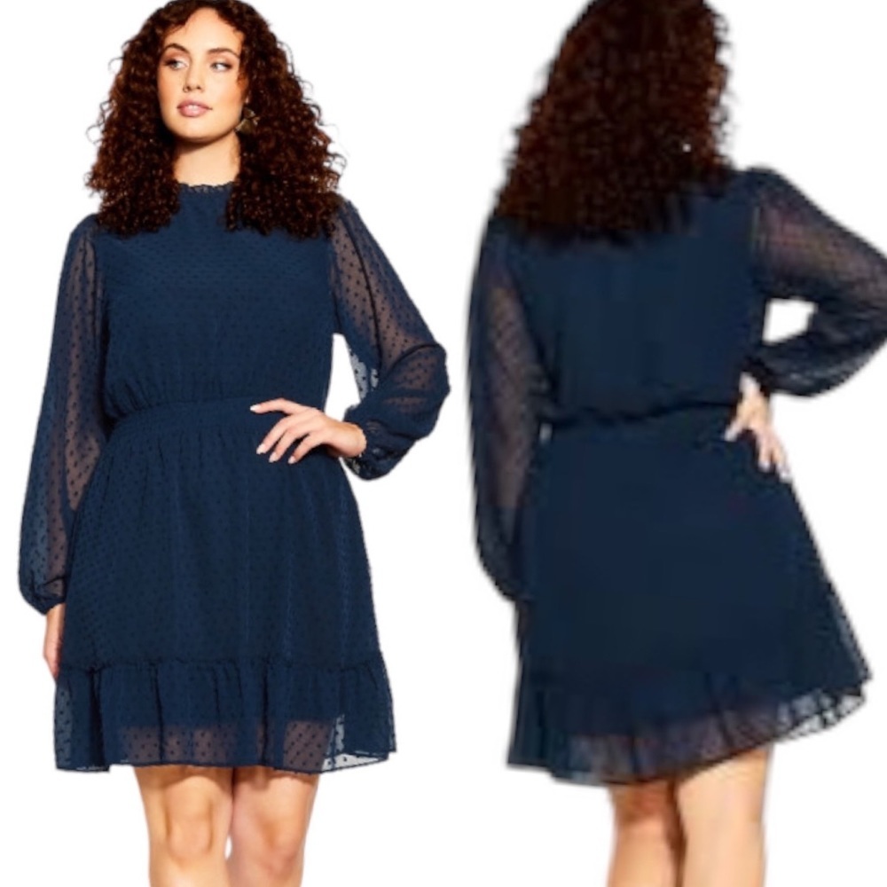 City Chic Navy Blue Mini Dress
